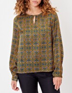 Top droit satin de viscose imprim&eacute; La Fianc&eacute;e