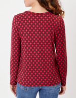 T-shirt fluide col V maille imprimé La Fiancée