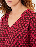 T-shirt fluide col V maille imprimé La Fiancée