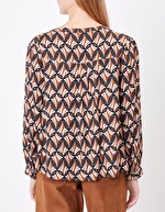 Blouse fluide col tunisien imprimé Princesse Nomade
