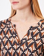 Blouse fluide col tunisien imprimé Princesse Nomade