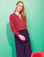 Blouse fluide col tunisien imprimé Princesse Nomade