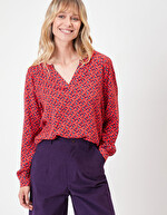 Blouse fluide col tunisien imprimé Princesse Nomade