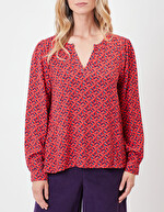 Blouse fluide col tunisien imprimé Princesse Nomade