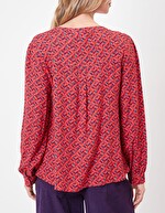 Blouse fluide col tunisien imprimé Princesse Nomade
