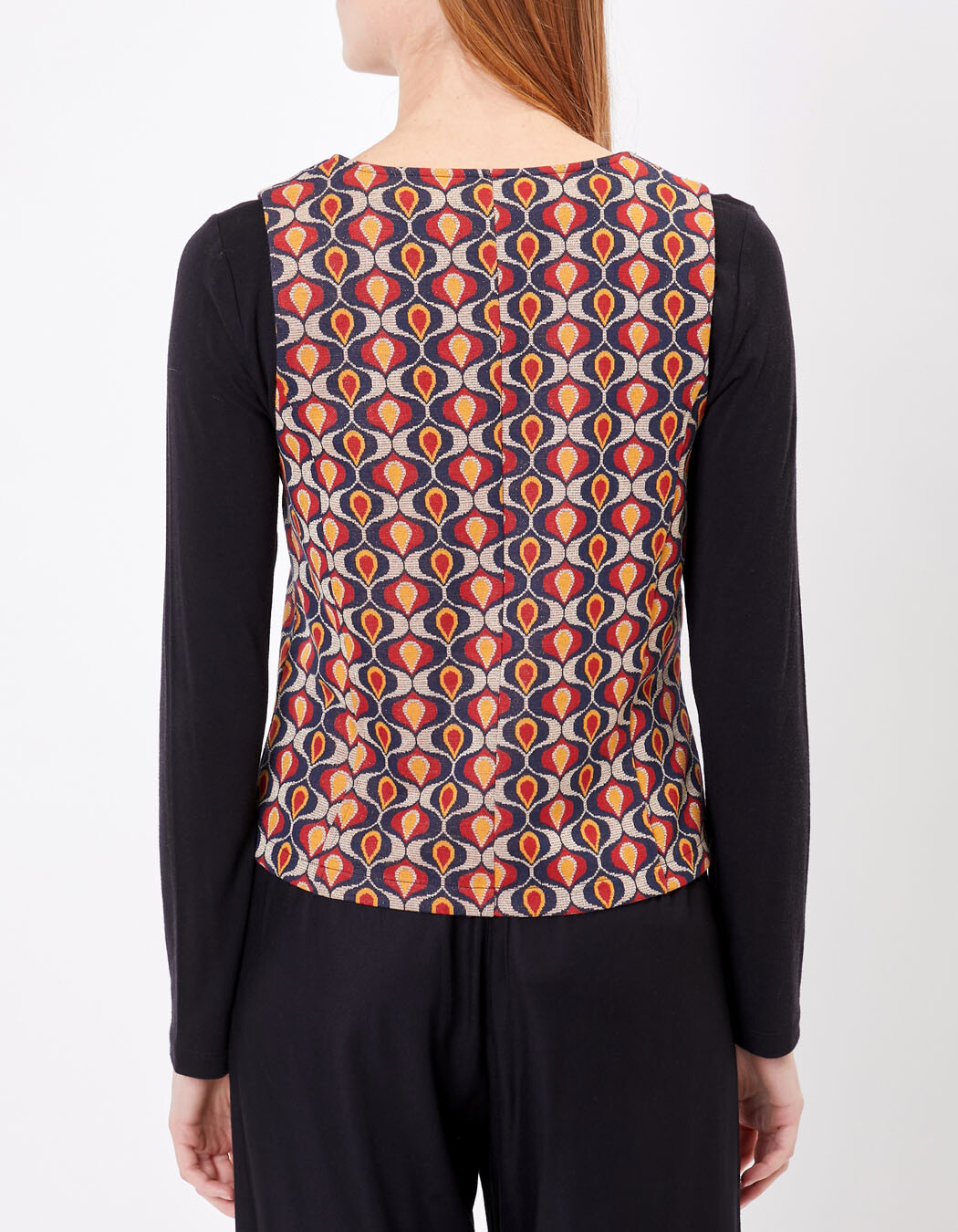 Gilet tailleur maille jacquard imprimé Princesse Nomade