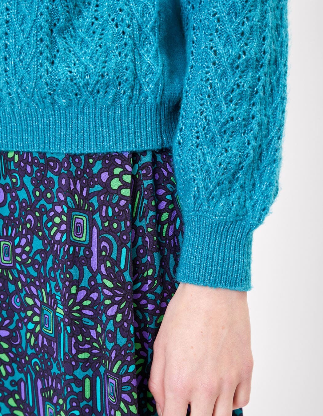 Pull maille fantaisie uni imprimé Princesse Nomade