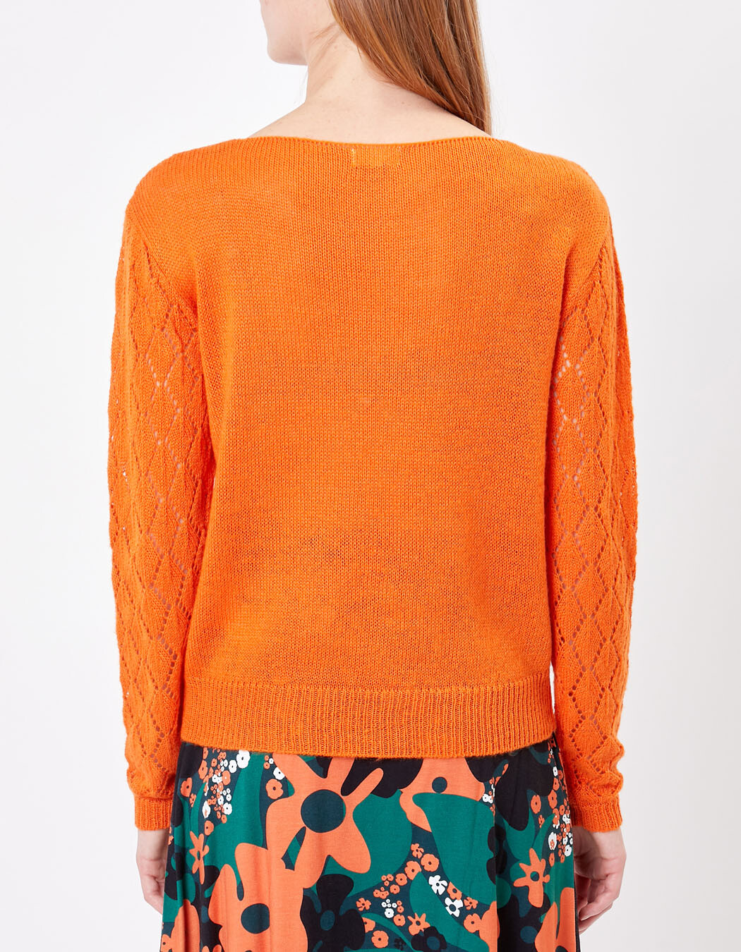 Pull maille ajourée imprimé Princesse Nomade