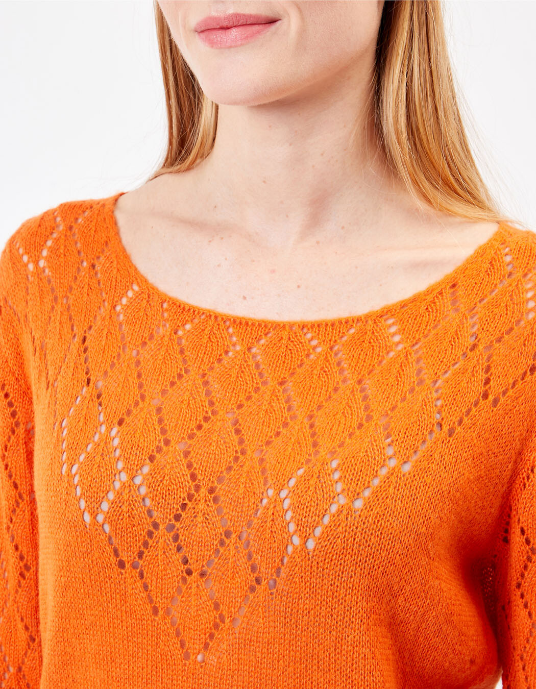Pull maille ajourée imprimé Princesse Nomade