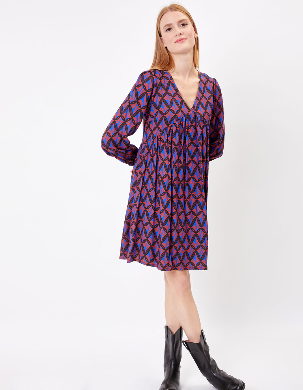 Robe fluide évasée imprimée imprimé Princesse Nomade