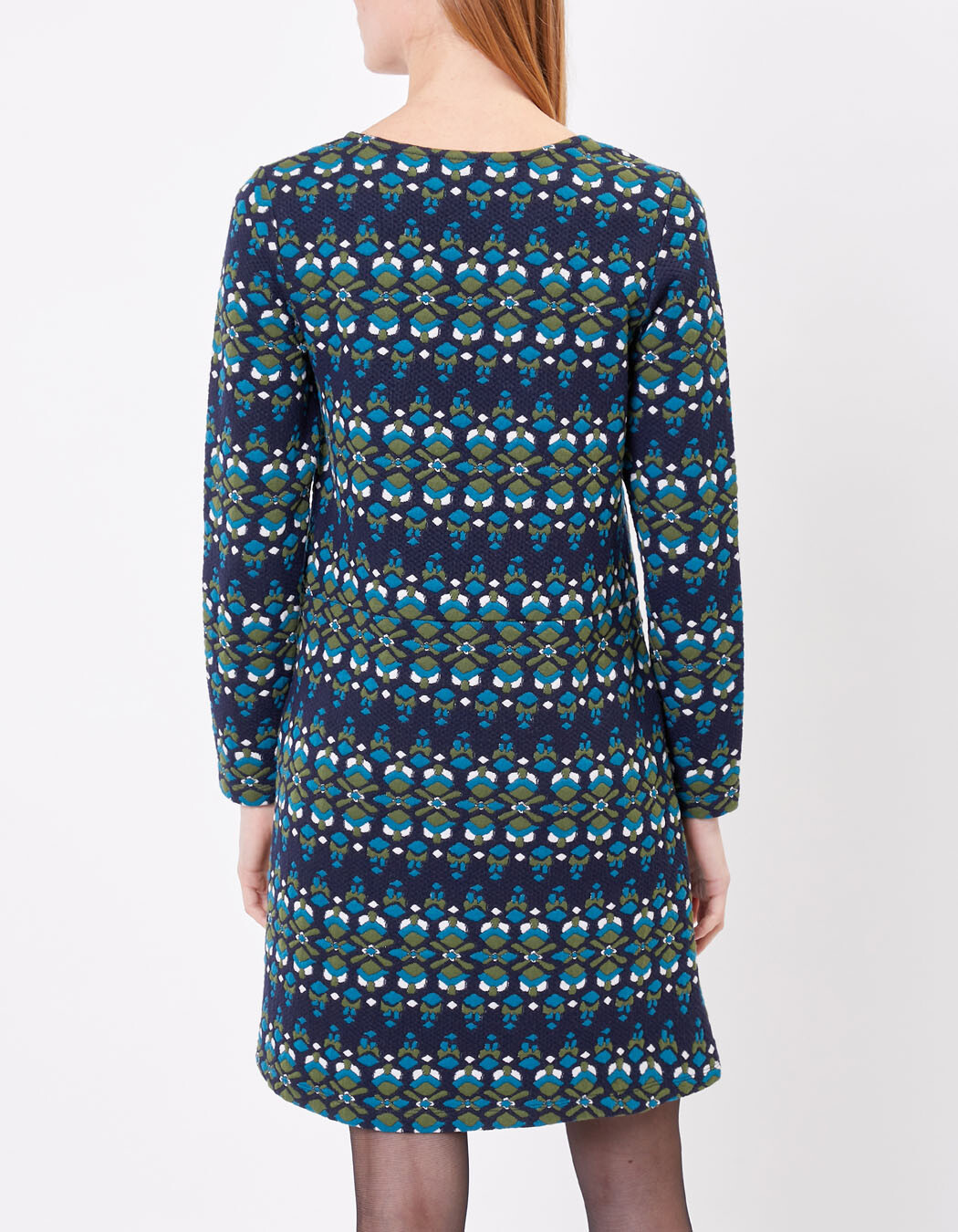 Robe droite maille jacquard imprimé Princesse Nomade