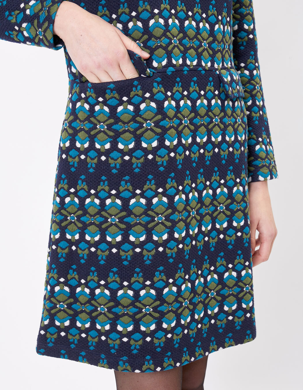 Robe droite maille jacquard imprimé Princesse Nomade