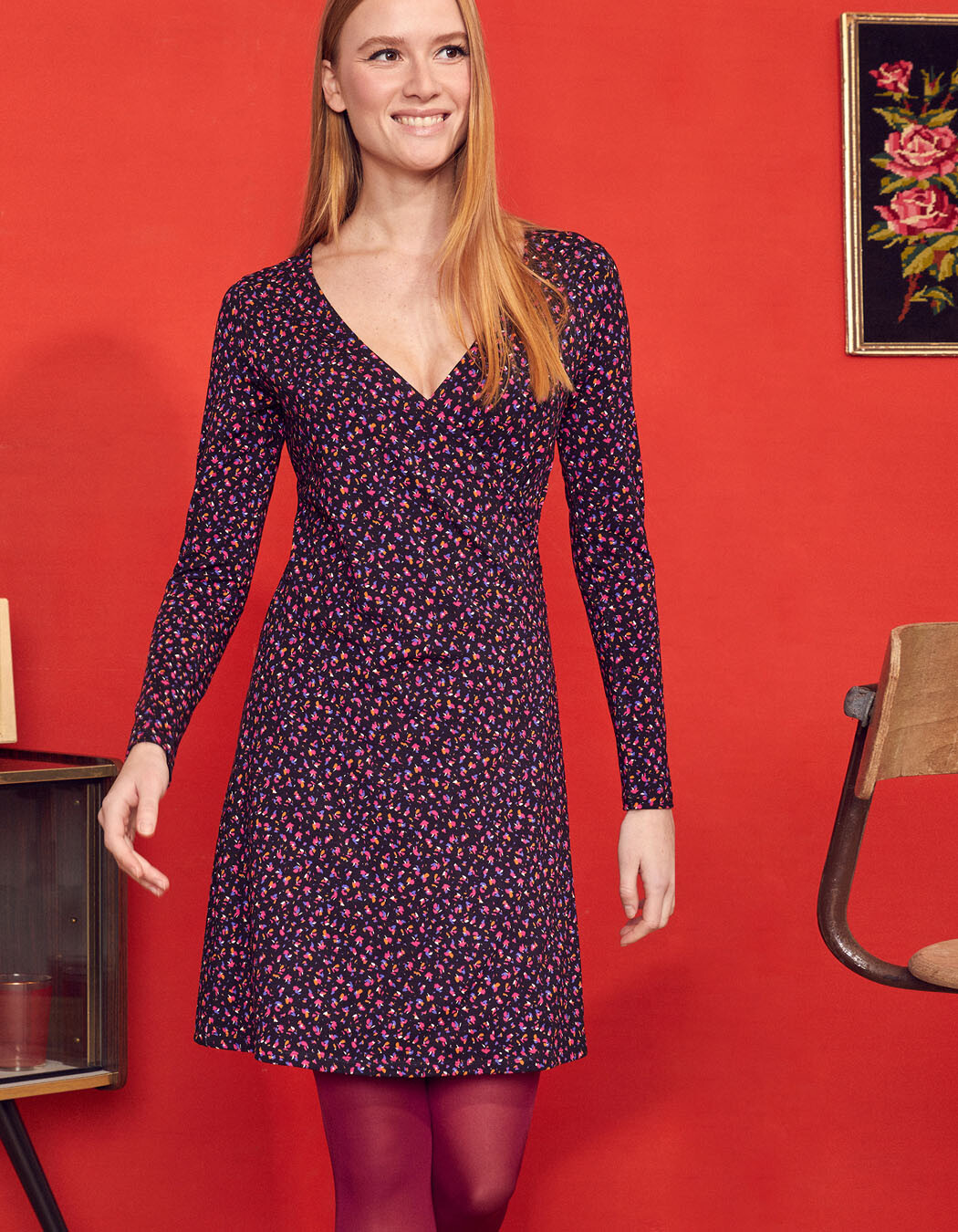 Robe cintrée en maille imprimé Princesse Nomade