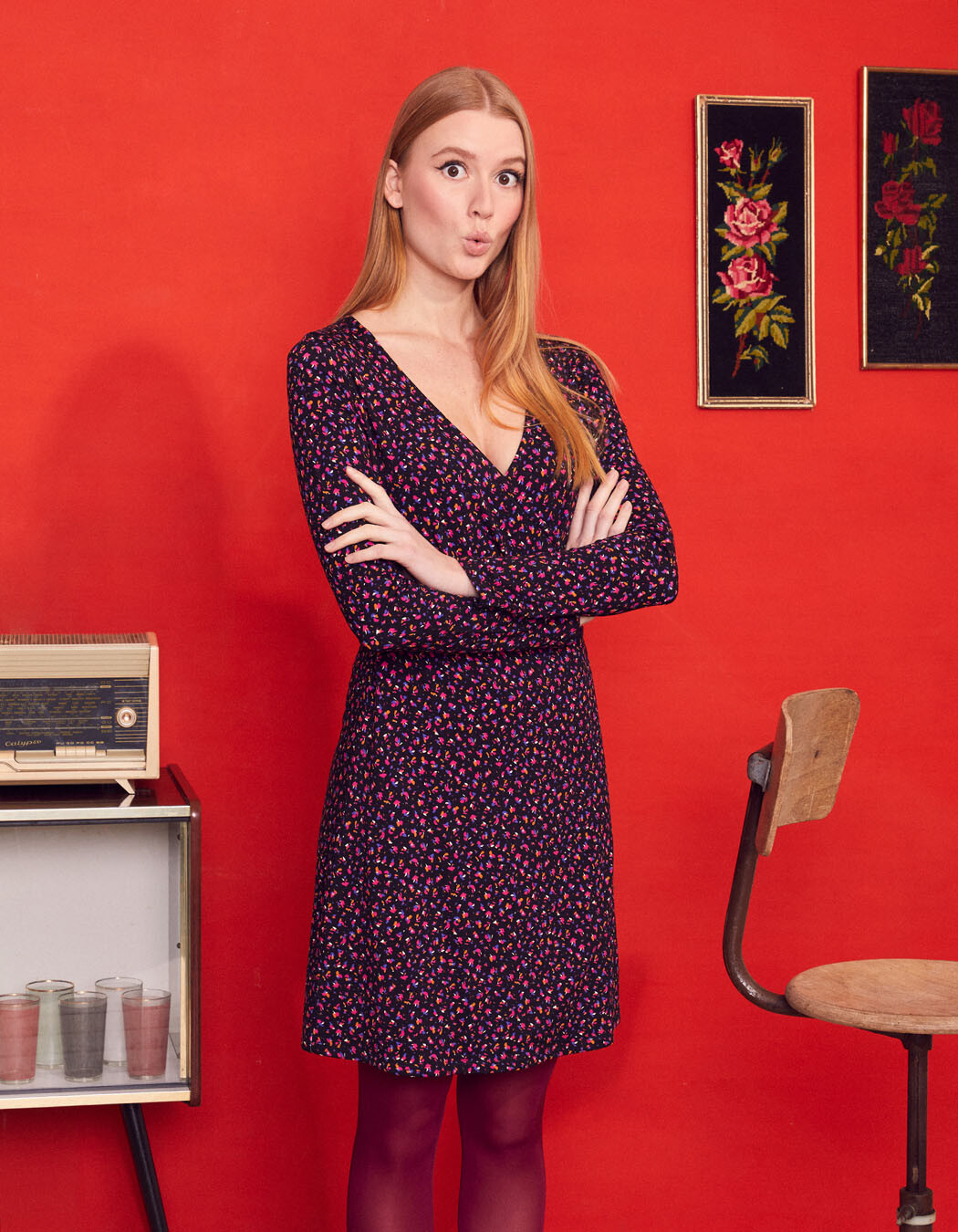 Robe cintrée en maille imprimé Princesse Nomade