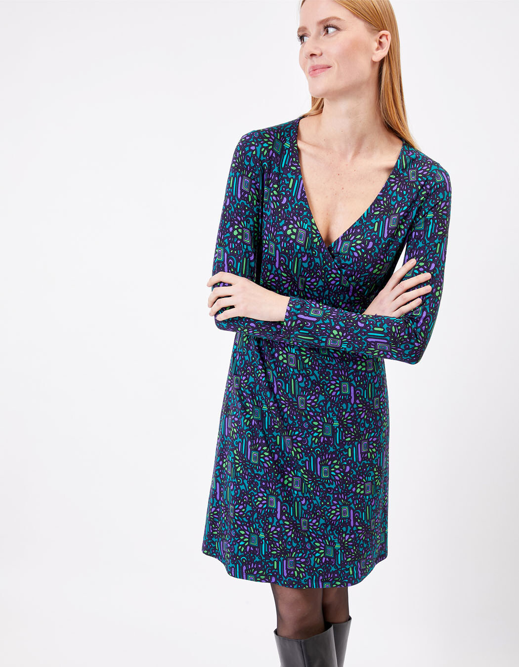 Robe cintrée en maille imprimé Princesse Nomade