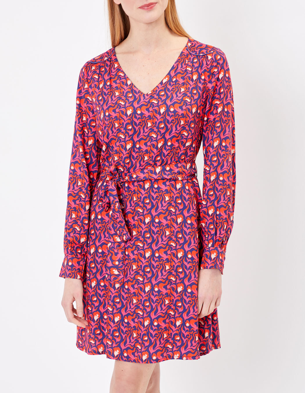 Robe fluide ceinturée imprimé Princesse Nomade