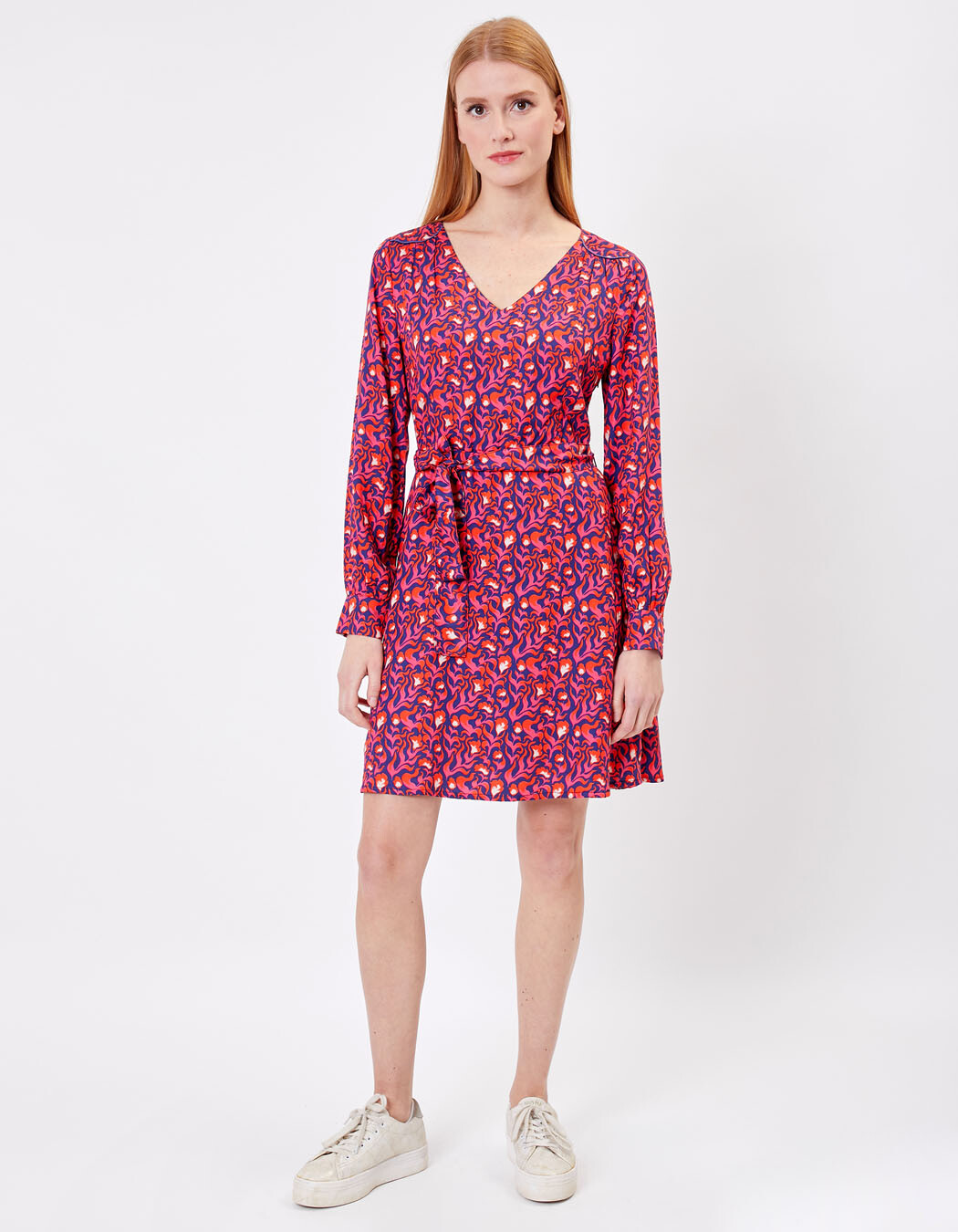 Robe fluide ceinturée imprimé Princesse Nomade