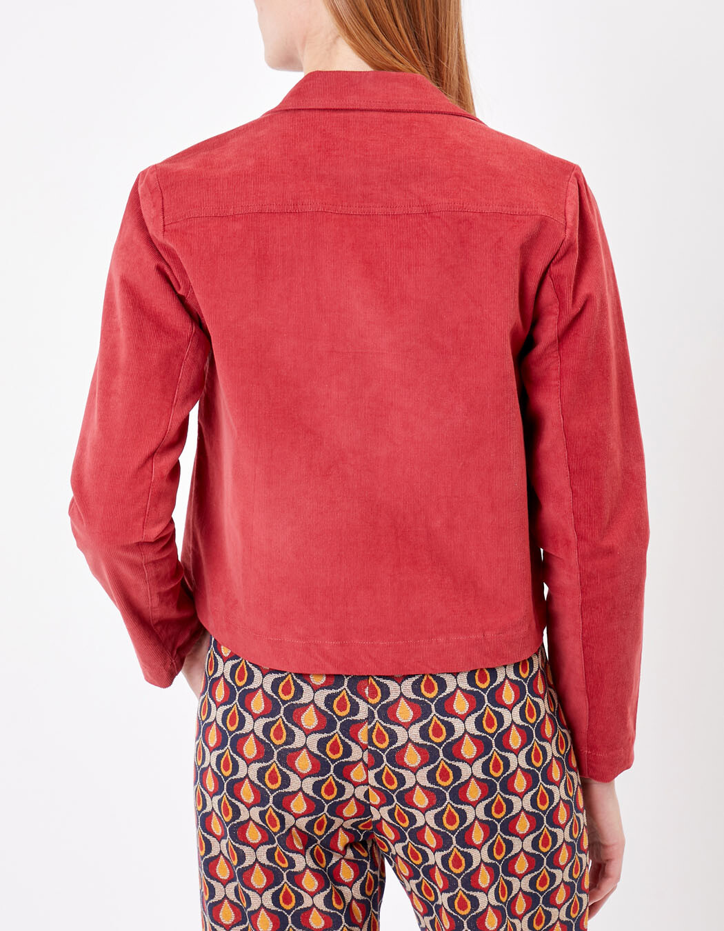 Veste courte velours fin côtelé imprimé Princesse Nomade