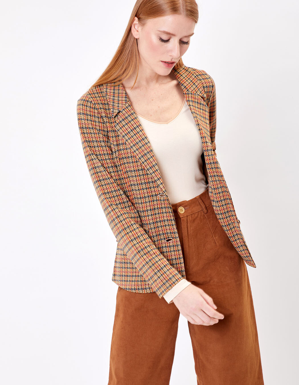 Veste tailleur maille jacquard imprimé Princesse Nomade