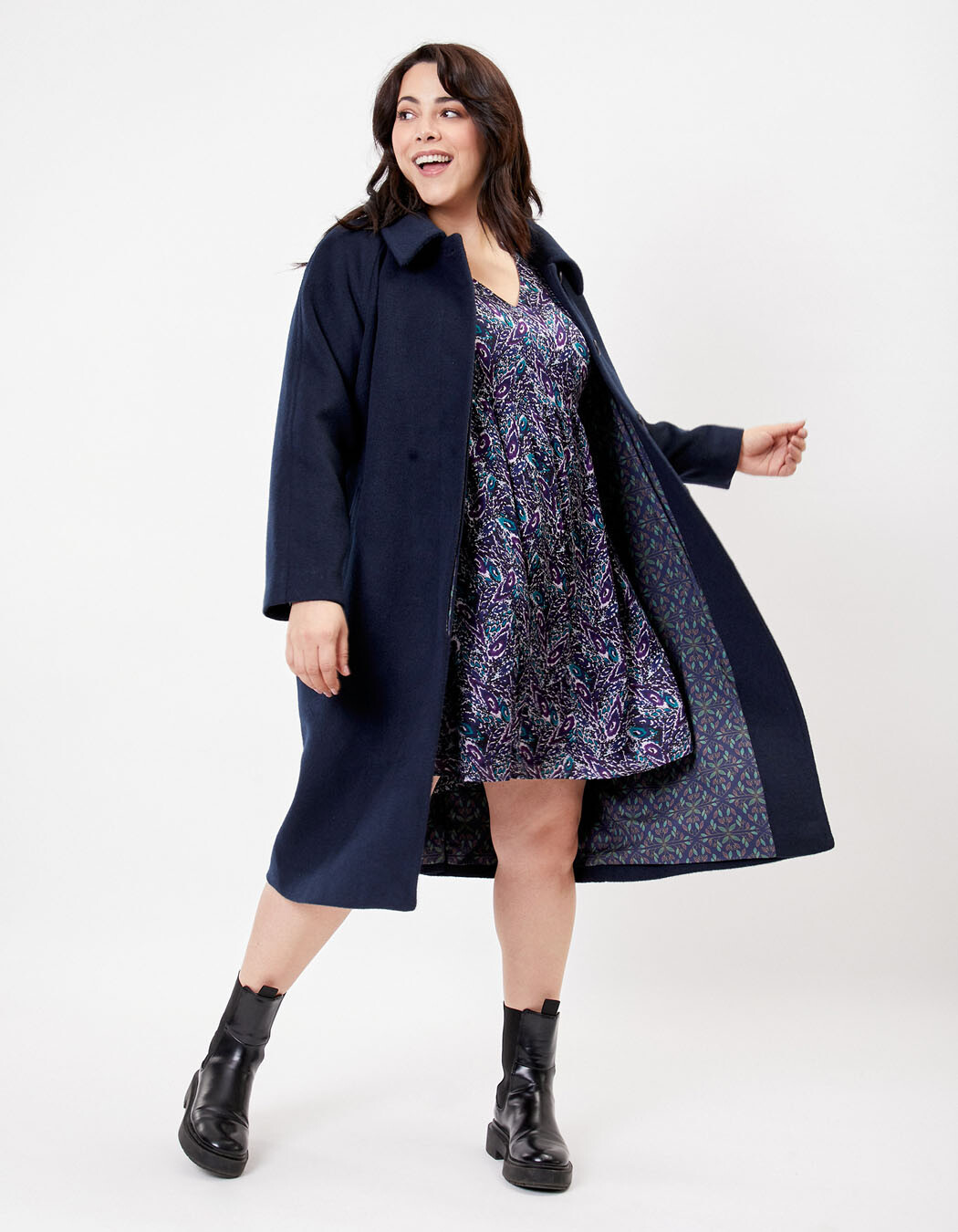 Manteau long en lainage imprimé La Fiancée