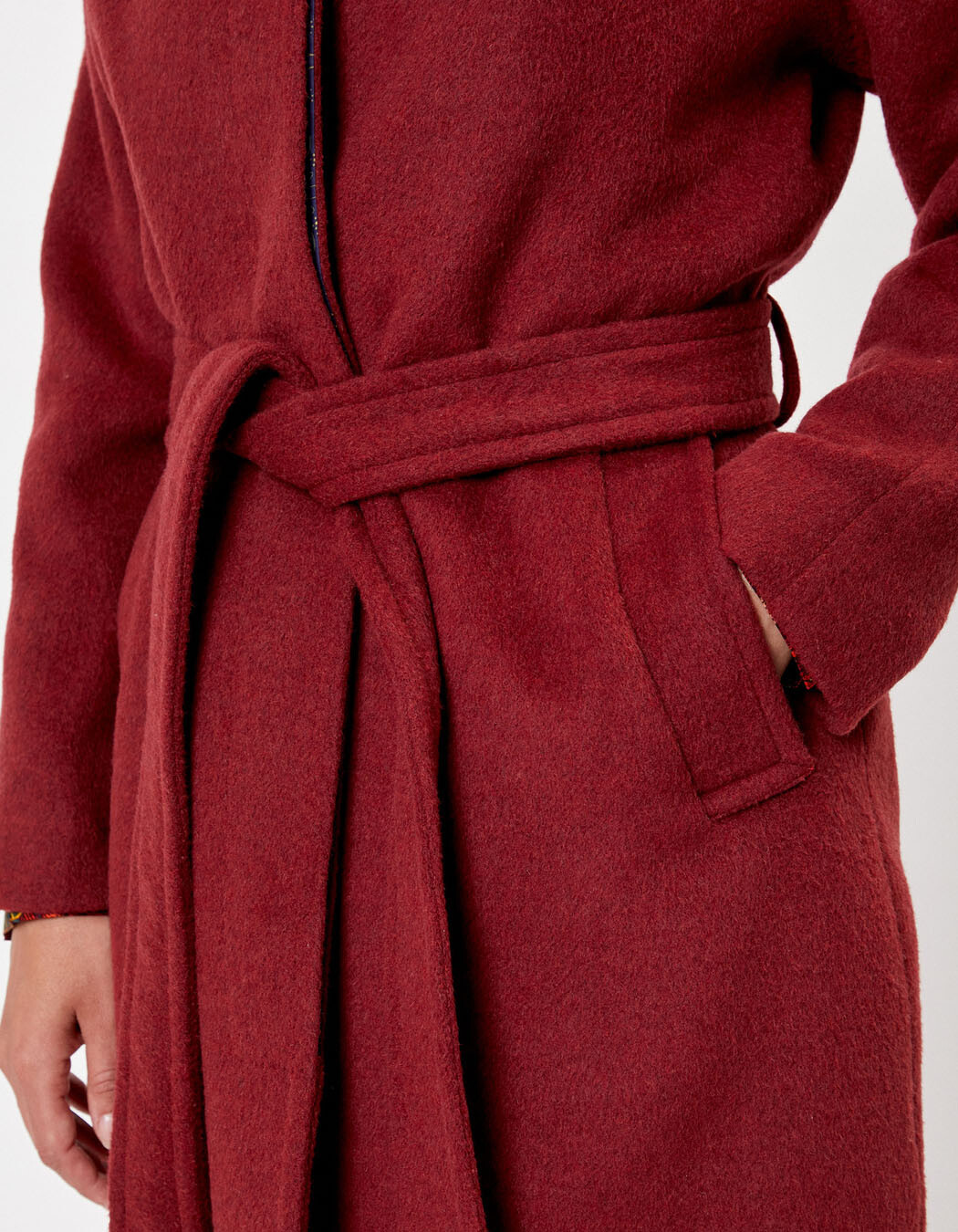 Manteau long en lainage imprimé La Fiancée