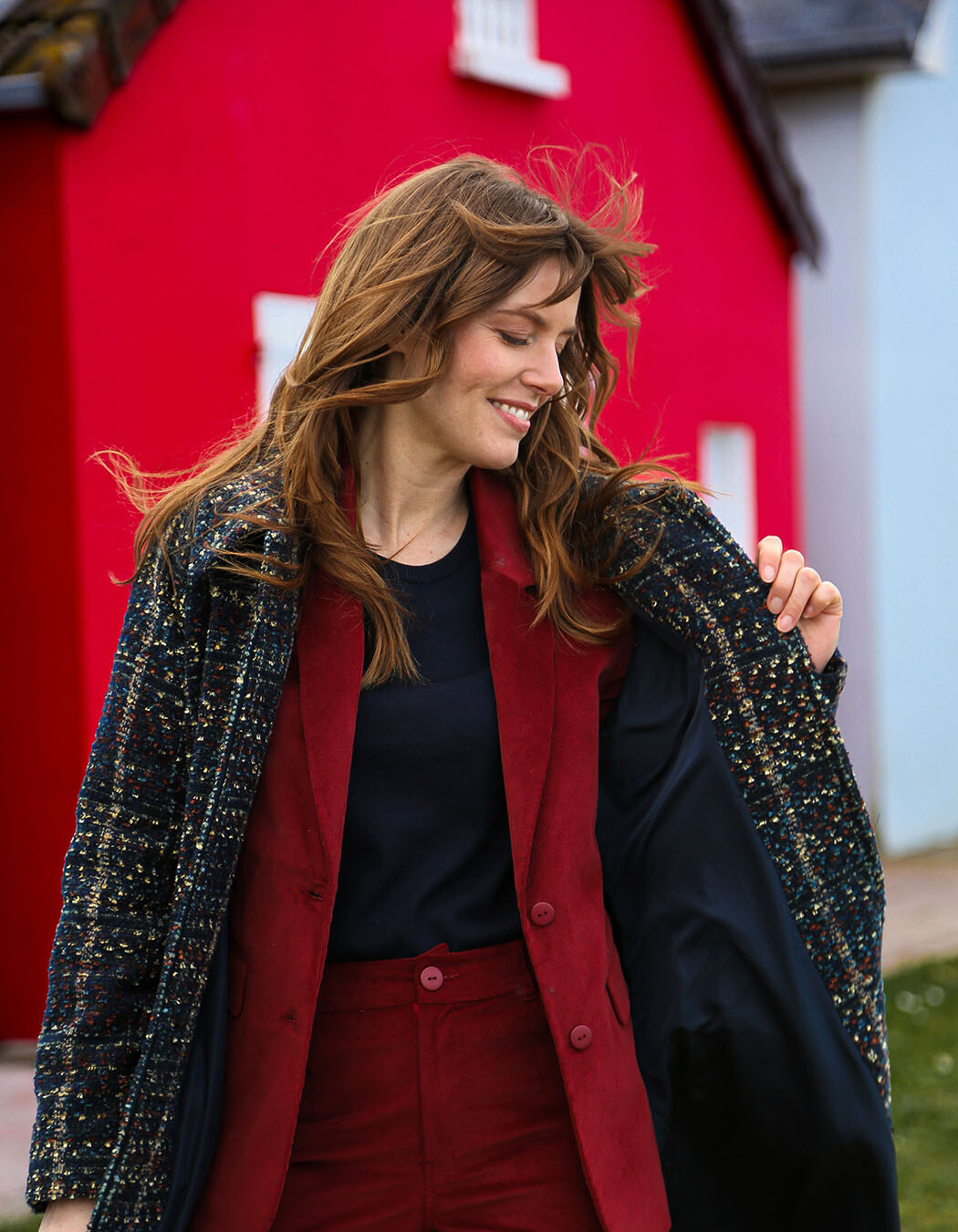 Manteau long en lainage imprimé La Fiancée
