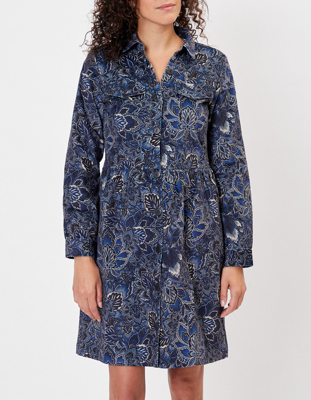 Robe chemisier velours stretch imprimé La Fiancée