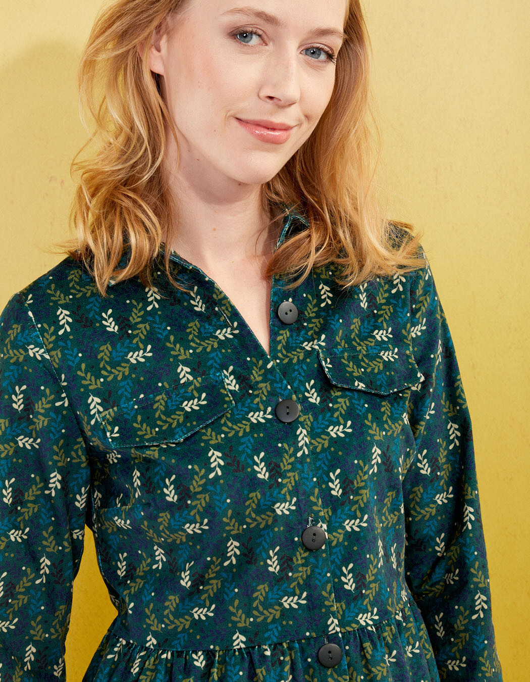 Robe chemisier velours stretch imprimé La Fiancée