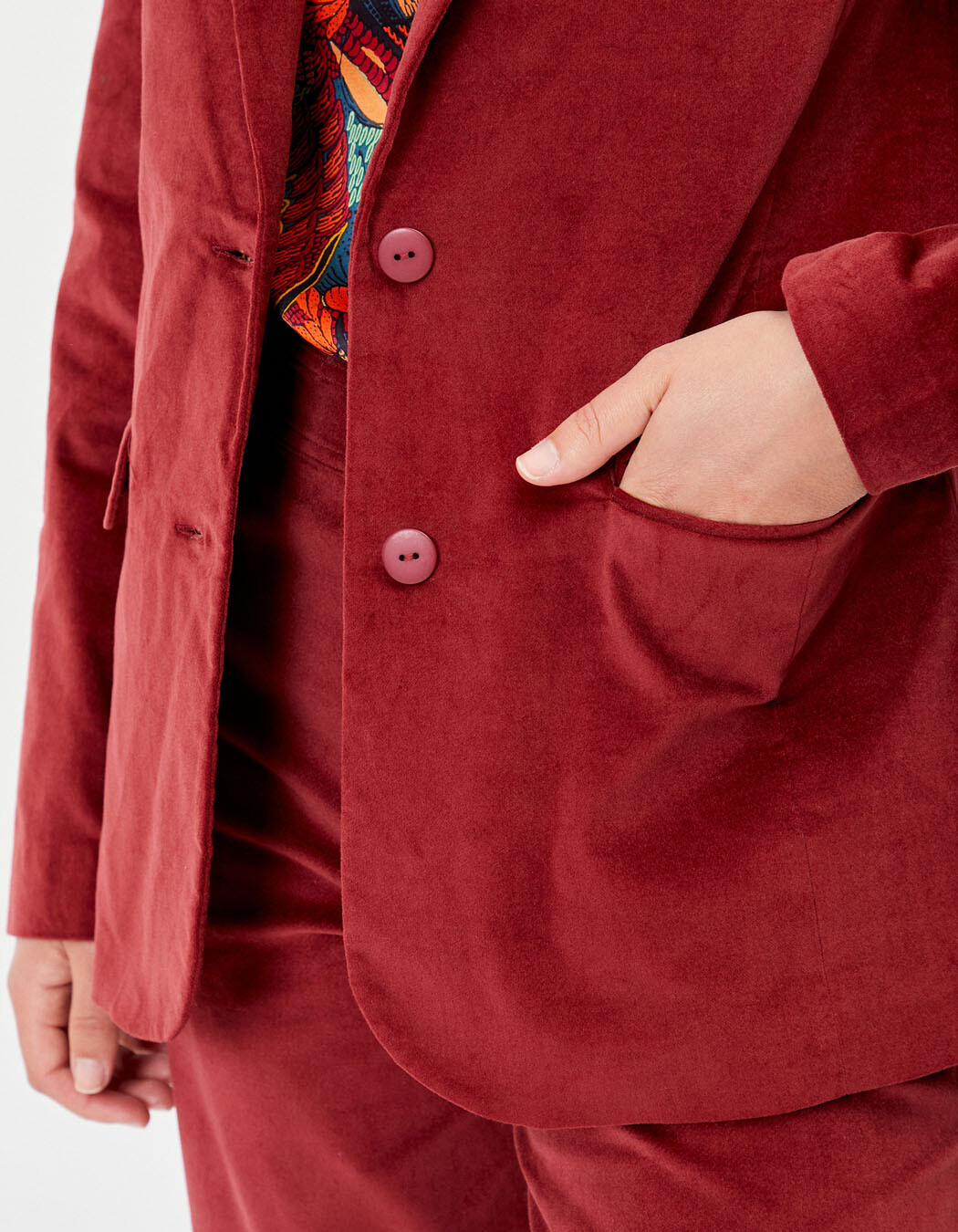 Veste blazer velours stretch imprimé La Fiancée