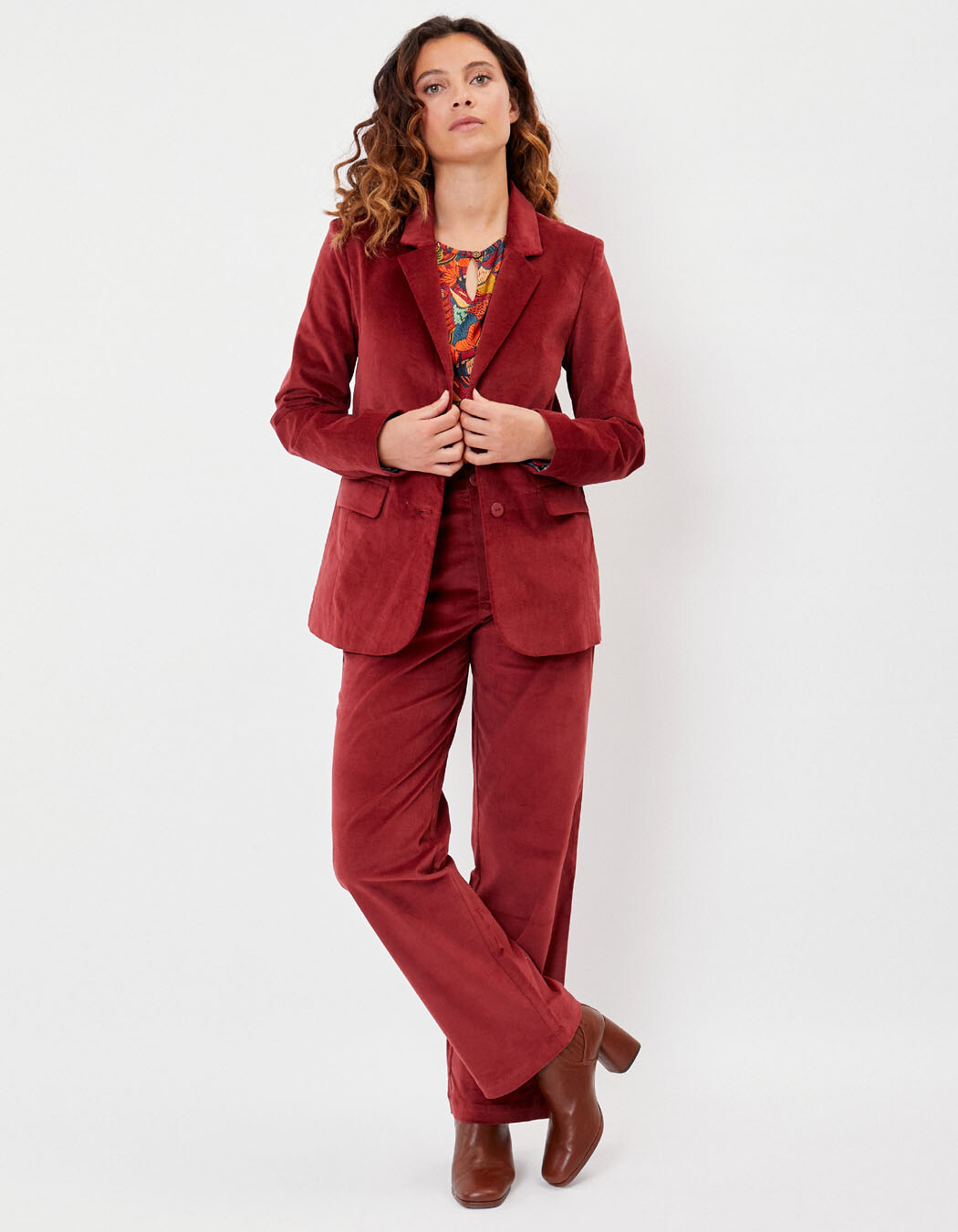 Veste blazer velours stretch imprimé La Fiancée