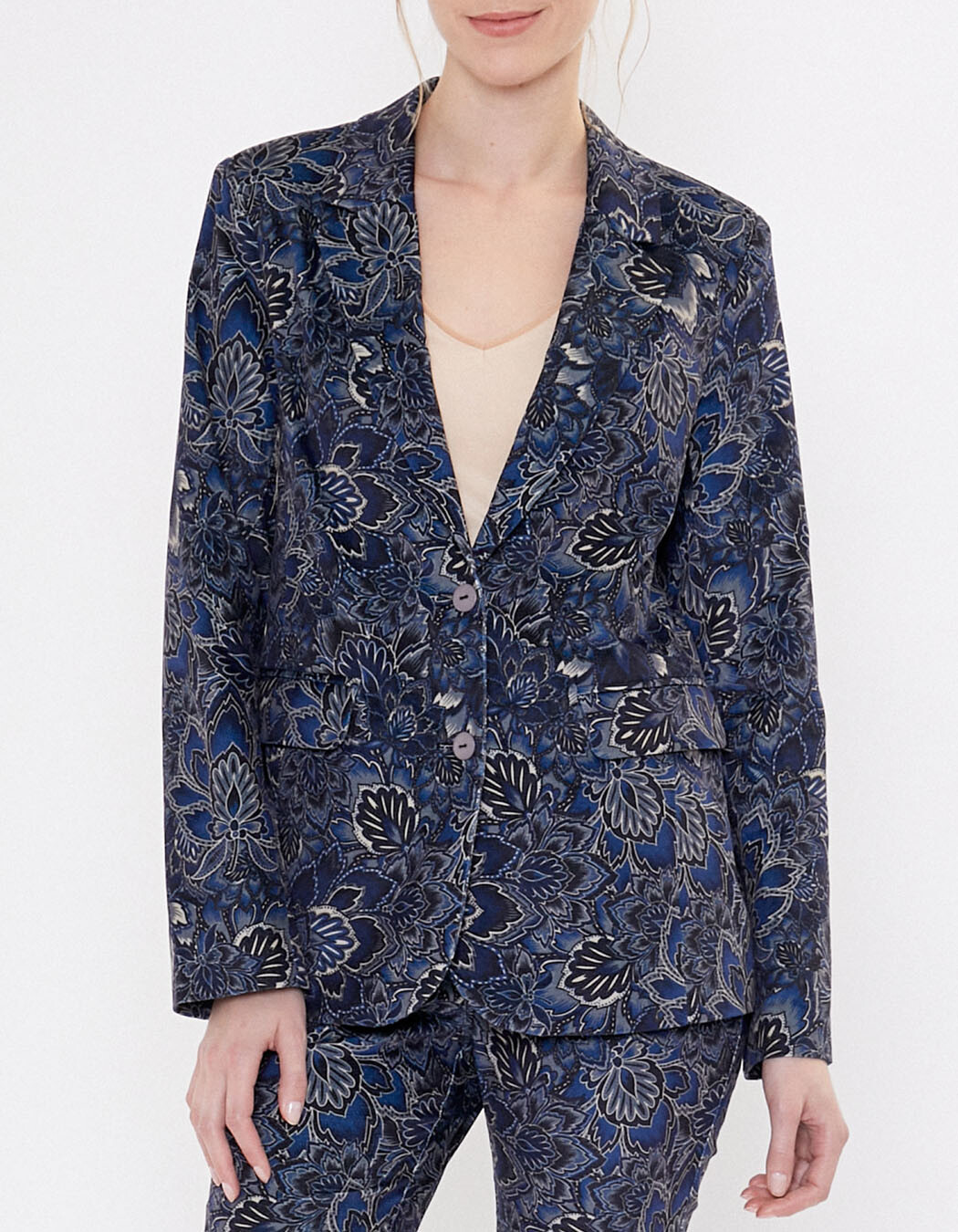 Veste blazer velours stretch imprim&eacute; La Fianc&eacute;e