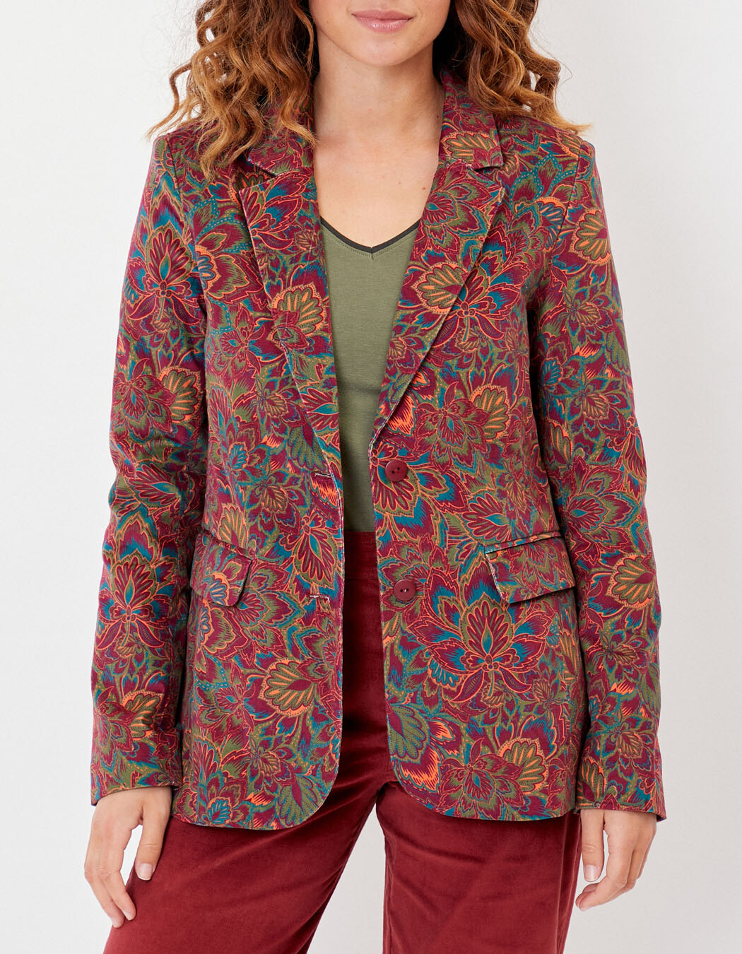 Veste blazer velours stretch imprimé La Fiancée