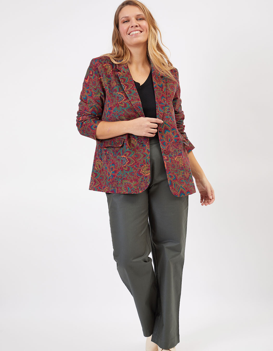Veste blazer velours stretch imprimé La Fiancée
