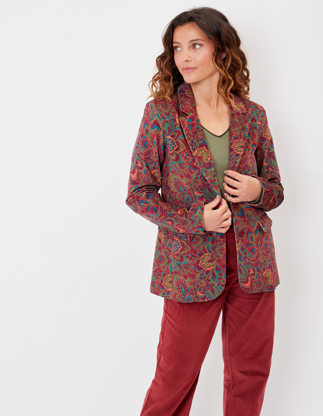 Veste blazer velours stretch imprimé La Fiancée