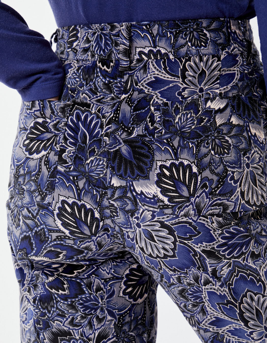Pantalon velours large stretch imprimé La Fiancée