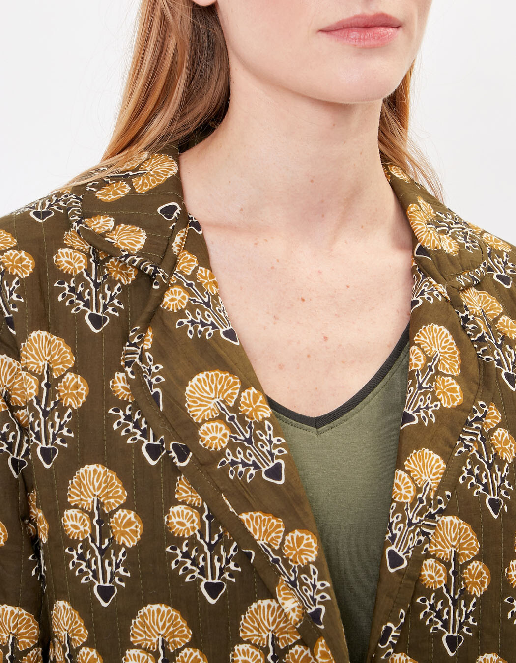 Veste tailleur coton matelassé imprimé La Fiancée