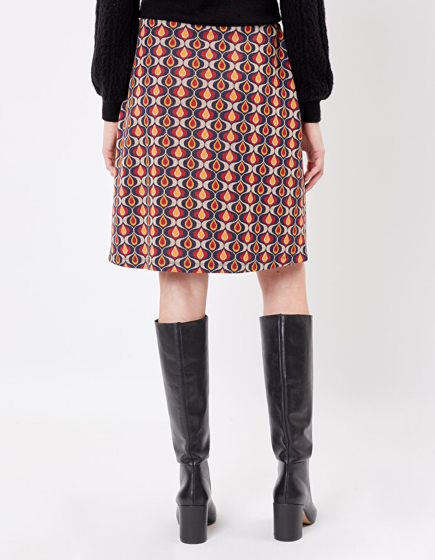 Jupe maille jacquard retro imprim&eacute; Princesse Nomade