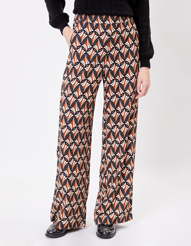 Pantalon large fluide imprim&eacute; Princesse Nomade