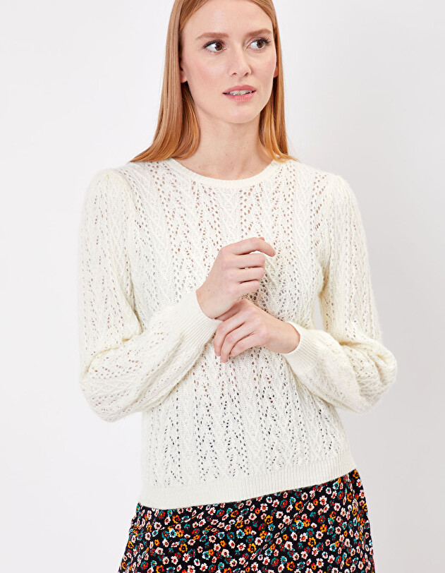 Pull maille fantaisie uni imprim&eacute; Princesse Nomade