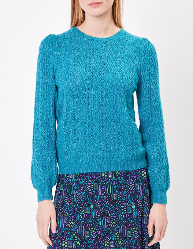 Pull maille fantaisie uni imprim&eacute; Princesse Nomade
