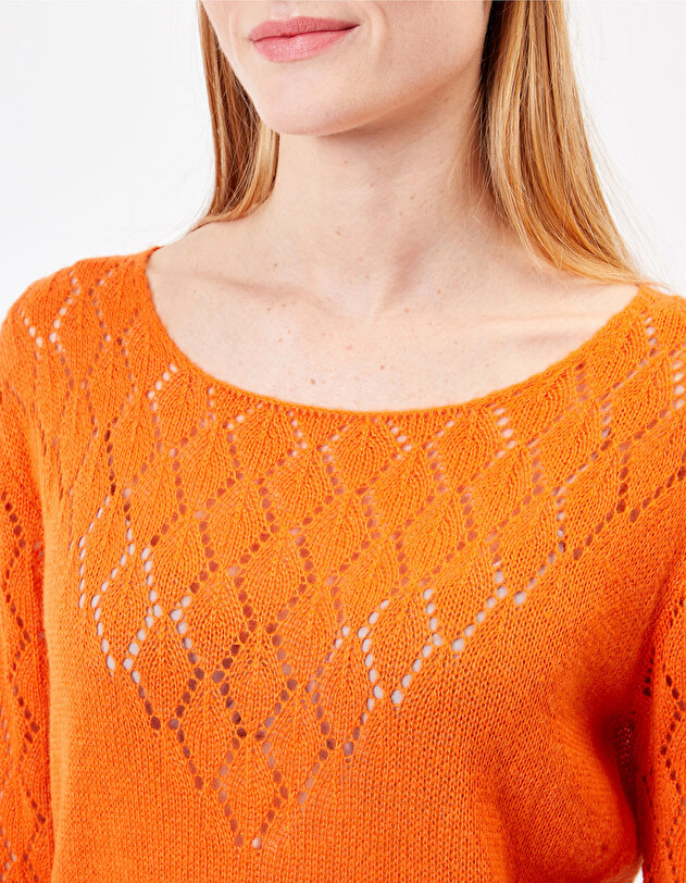 Pull maille ajour&eacute;e imprim&eacute; Princesse Nomade