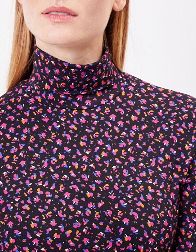 T-shirt col roul&eacute; maille imprim&eacute; Princesse Nomade