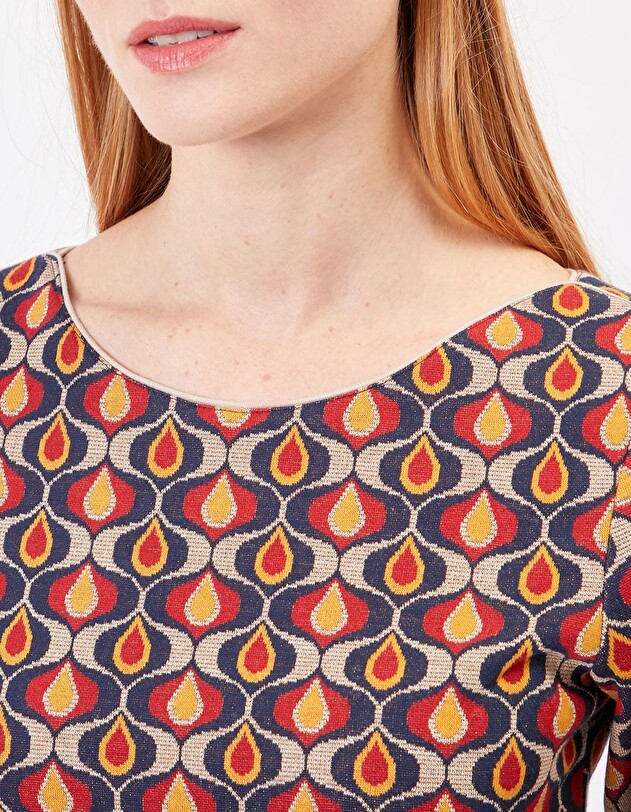 Robe maille jacquard imprim&eacute; Princesse Nomade