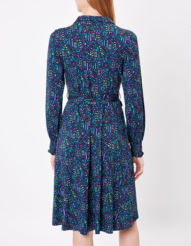 Robe chemise maille imprim&eacute; Princesse Nomade