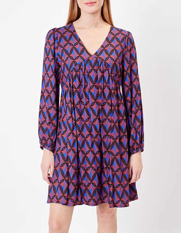 Robe fluide &eacute;vas&eacute;e imprim&eacute;e imprim&eacute; Princesse Nomade