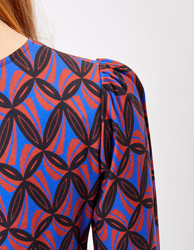 Robe fluide &eacute;vas&eacute;e imprim&eacute;e imprim&eacute; Princesse Nomade