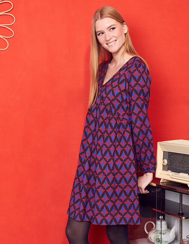 Robe fluide &eacute;vas&eacute;e imprim&eacute;e imprim&eacute; Princesse Nomade