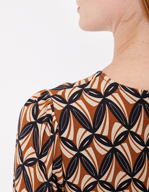 Robe fluide &eacute;vas&eacute;e imprim&eacute;e imprim&eacute; Princesse Nomade