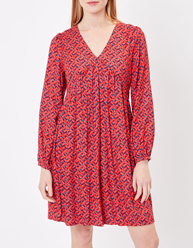 Robe fluide &eacute;vas&eacute;e imprim&eacute;e imprim&eacute; Princesse Nomade