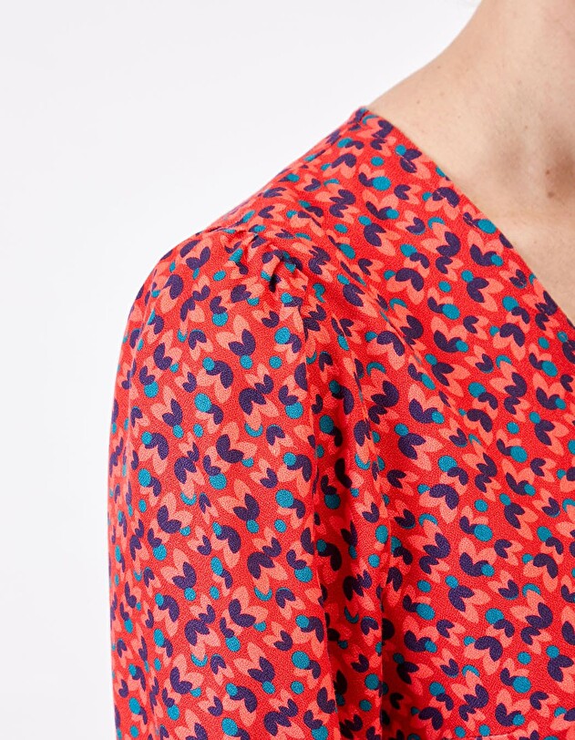 Robe fluide &eacute;vas&eacute;e imprim&eacute;e imprim&eacute; Princesse Nomade